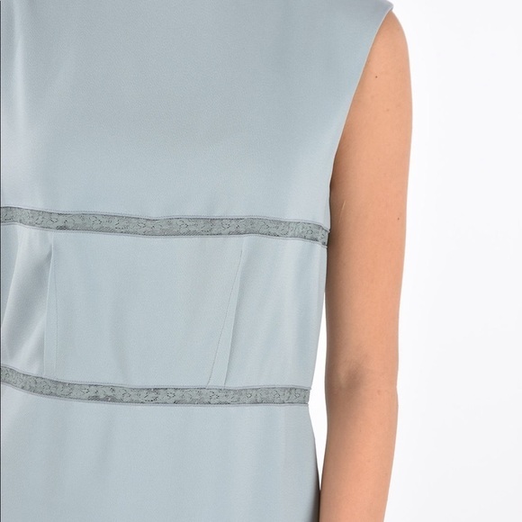 Chloe Gorgeous Shady Blue Crepe Sleeveless Dress Brand New Size 2 - Picture 16 of 16